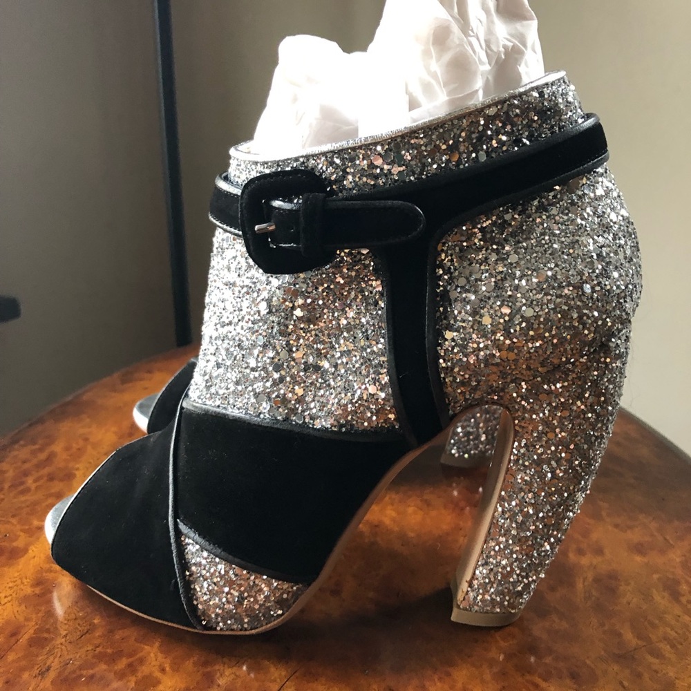 Miu Miu Glitter Boots New In Box 39.5 RARE